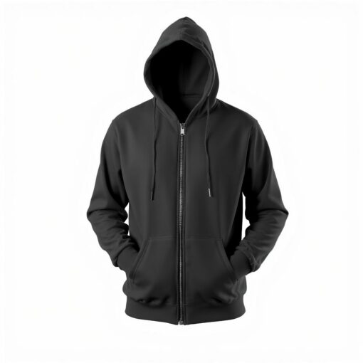 black zipper hoodie