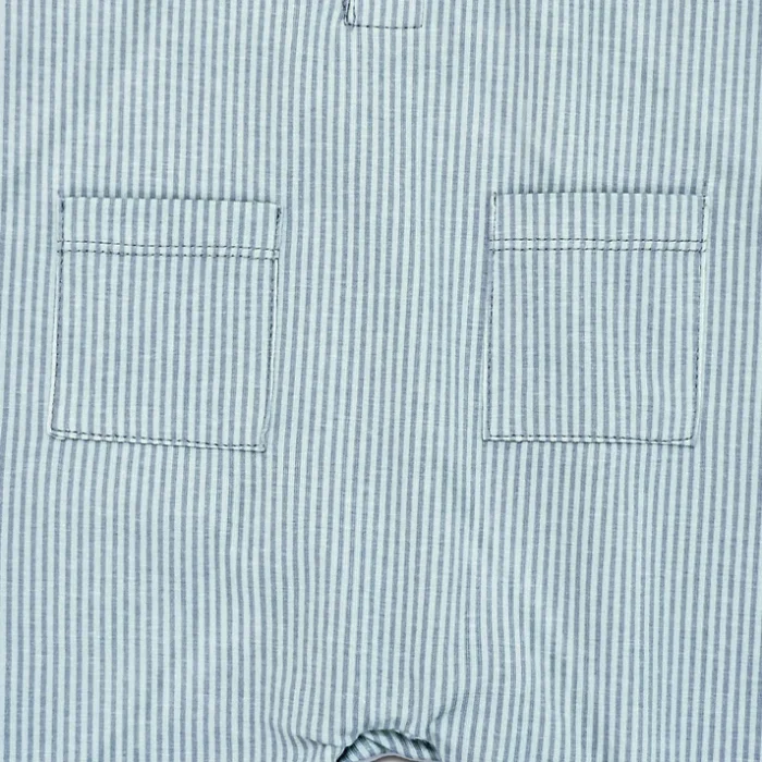 Half Length Romper (Blue Stripes) - Image 2