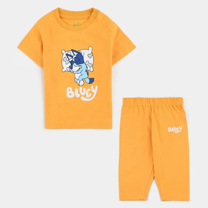 Infant Boys Cotton Night Suit Bluey-Gold - Image 1
