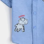 Infant Boys Cotton Basic Casual Shirt (Roaar)-Blue - Image 3